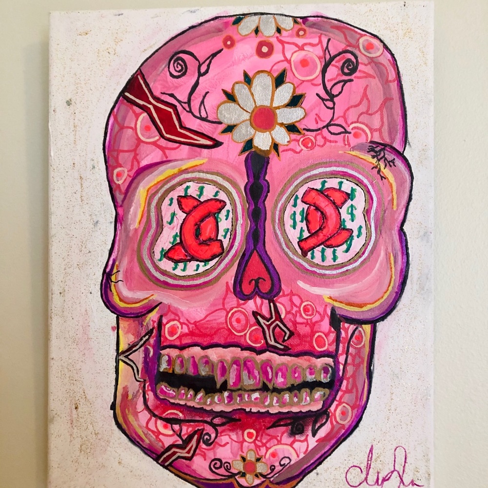 Blacklight skull painting by nvz